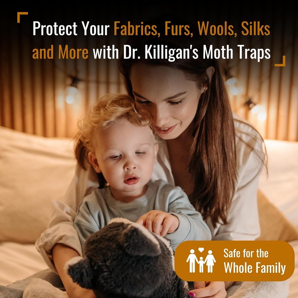 Dr. Killigan's Non-Toxic Clothes Moth Traps - 6 Pheromone Lures, White