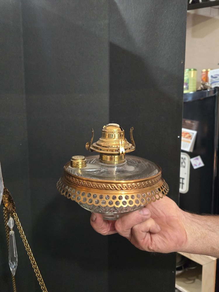 Ruby Glass shade - vintage kerosene chandelier