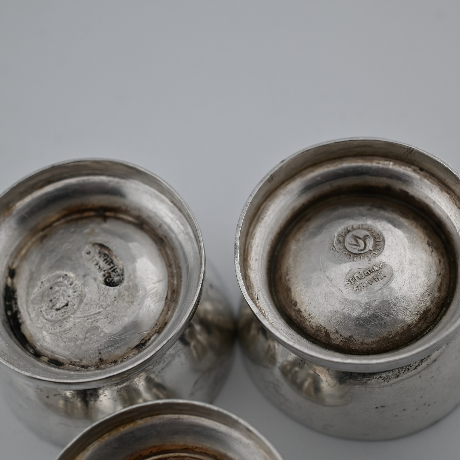 RARE 4 Mexican Sterling Silver William Spratling Salt Cellars / Dishes & Spoons