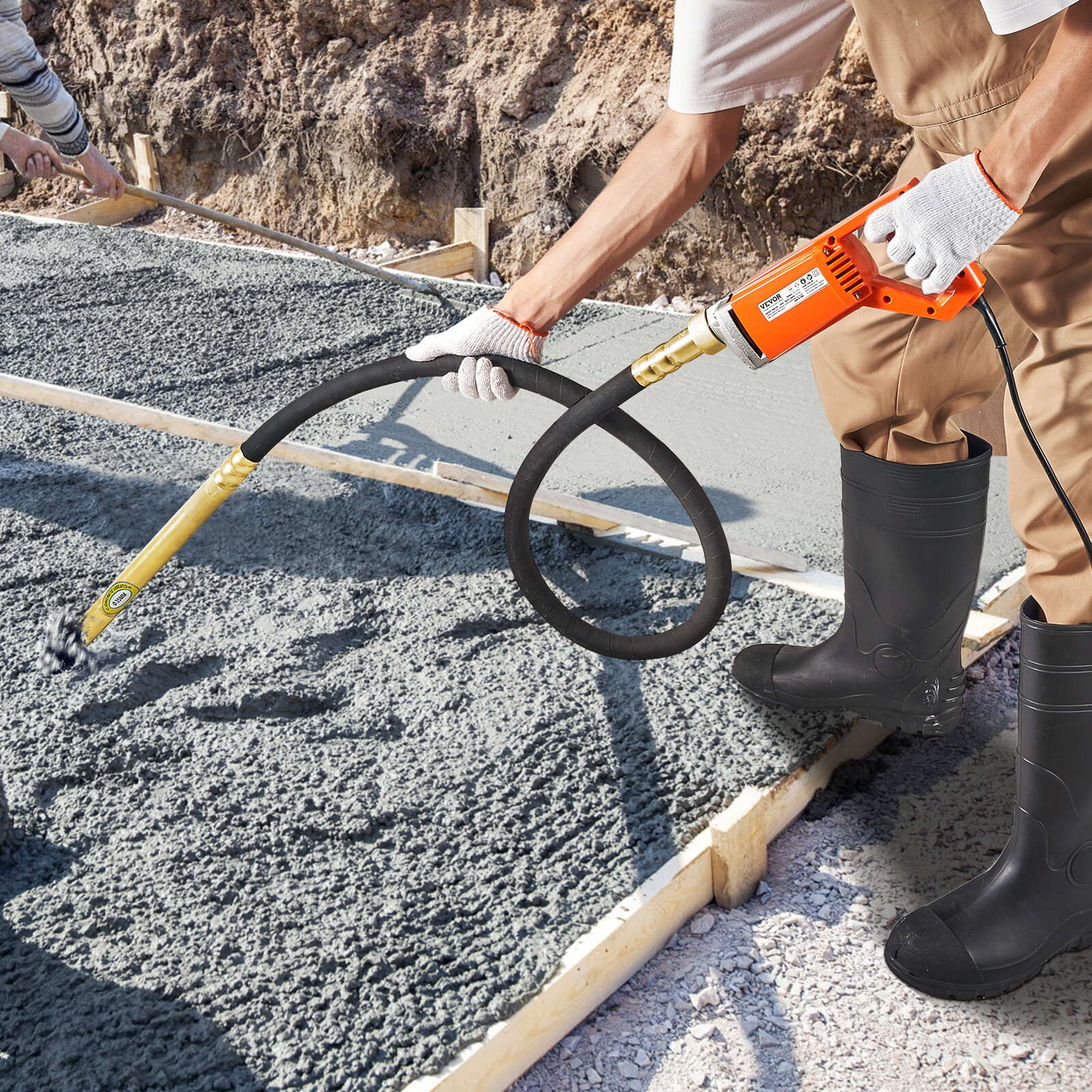 VEVOR Handheld Electric Concrete Vibrator 800W 6.6 feet Shaft Air Bubble Remover