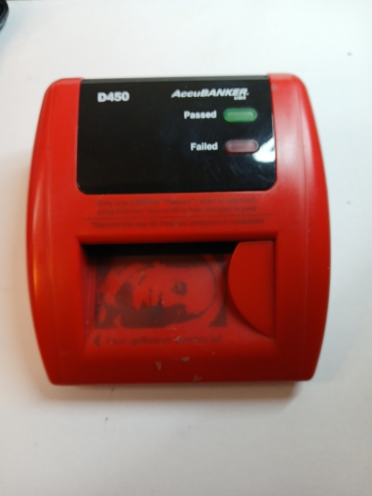 AccuBanker D450 Automatic Counterfeit Bill Detector w/AC Adapter UNTESTED AS-IS