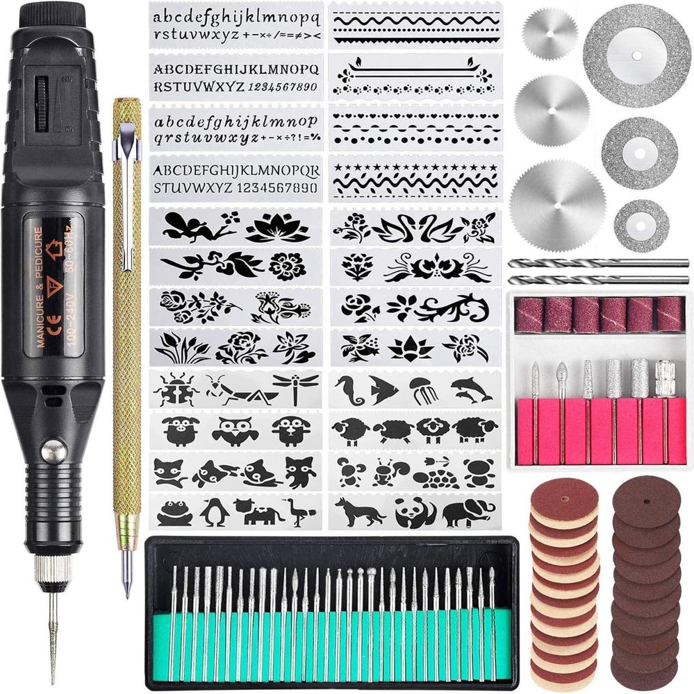 Variable Speed Engraving Tool Kit - 108 Accessories for Ultimate Personalization