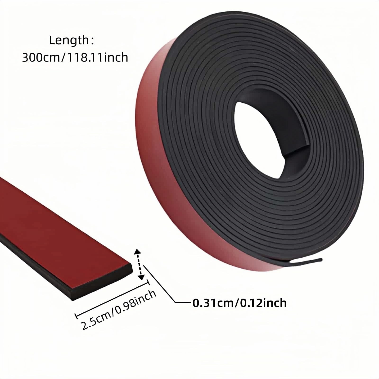 1" x 1/8" Self-Adhesive Rubber Strip Heavy Duty Weather Stripping, 10ft Black