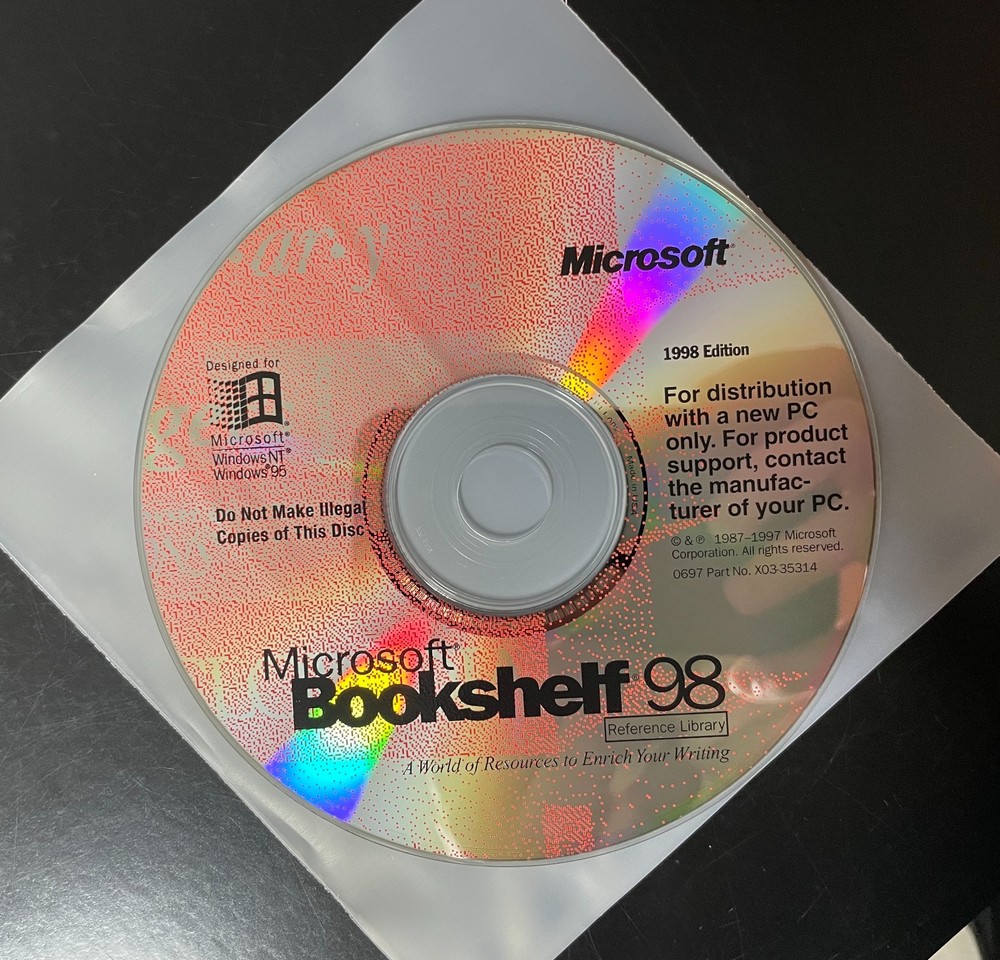 Microsoft Bookshelf 1998 Edition Reference Library CD-rom