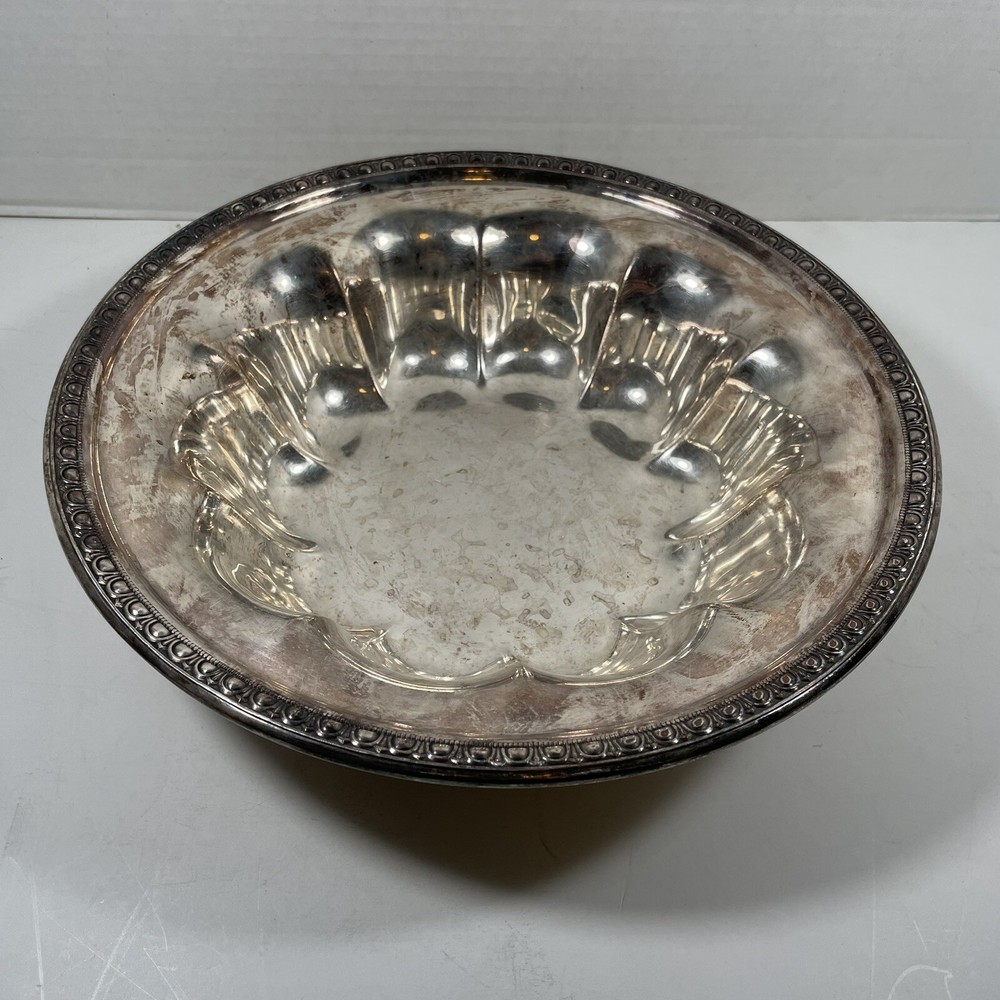 LBS Smith Co Silverplate Bowl 10.5" Vintage 1930-50s EPC Sheffield Rolled Edge