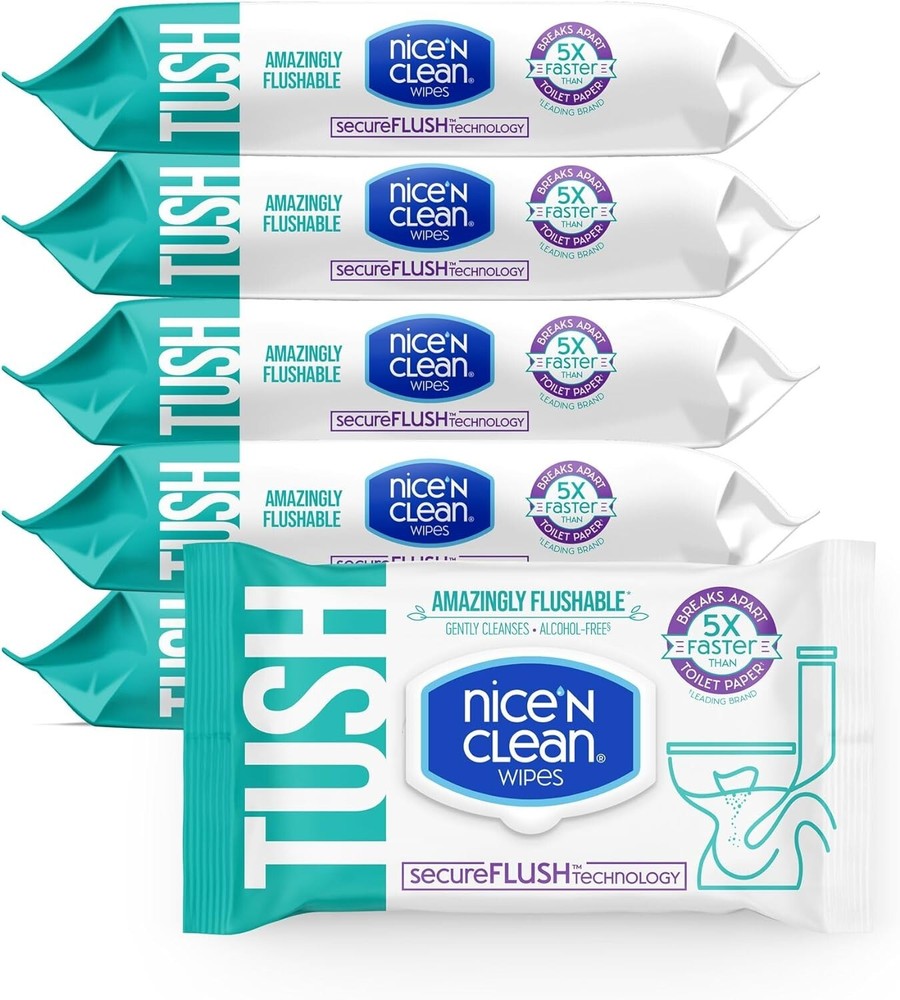SecureFLUSH 252 Count Flushable Wet Wipes | Aloe & Vitamin E for Sensitive Skin