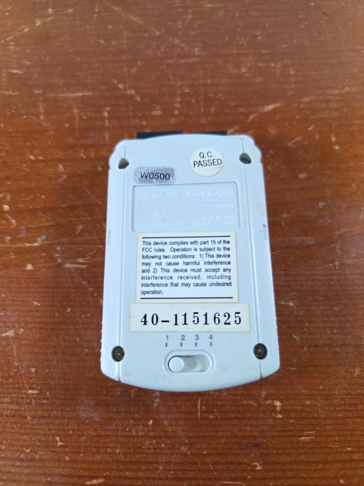 Sega Dreamcast Performance Mega Memory Card Untested