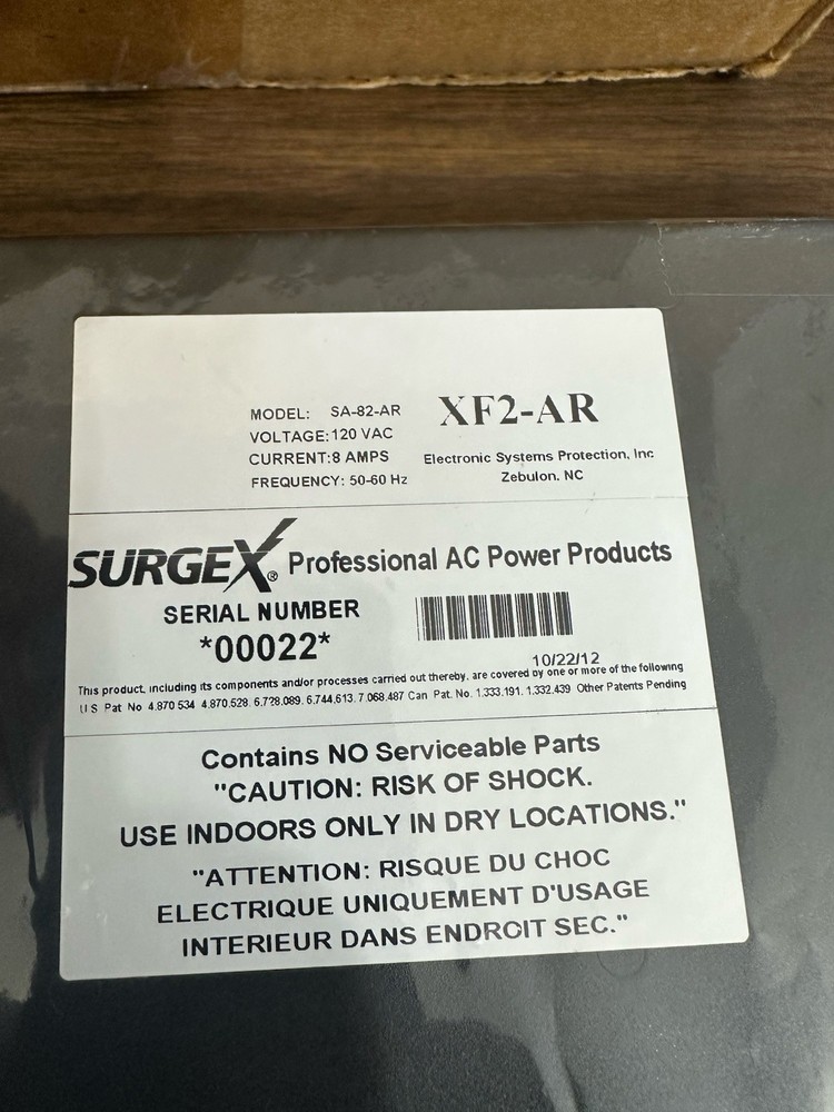 XF2-AR SurgeX New surge protector