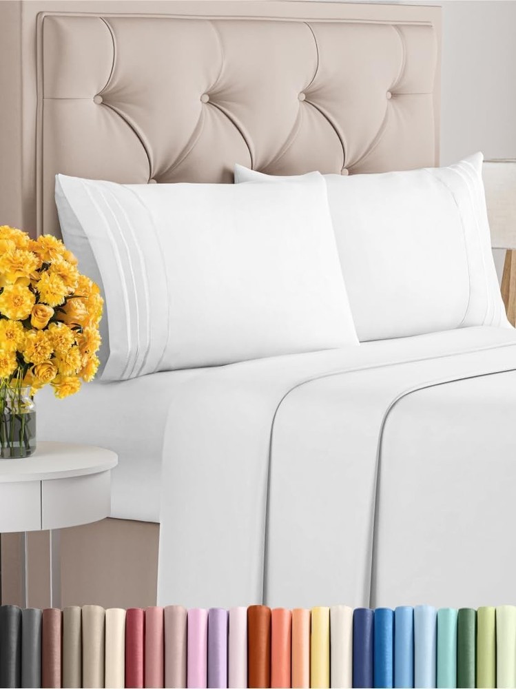 Queen Size 4 Piece Sheet Set - Extra Soft, Breathable & Cooling Sheets