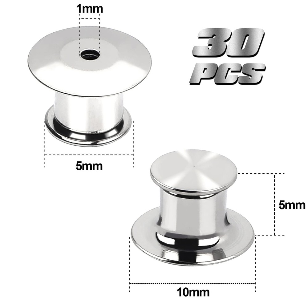 Metal Pin Backs Locking Pin Keepers Locking Clasp 30 Pieces