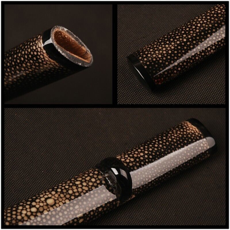 Full Wrapped With Black Real Rayskin With Black Horn Mountings Katana Saya