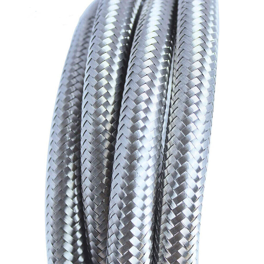 4AN/6AN/8AN/10AN/12AN Stainless Steel Braided CPE Fuel/Oil/Gas Hose Line Silver