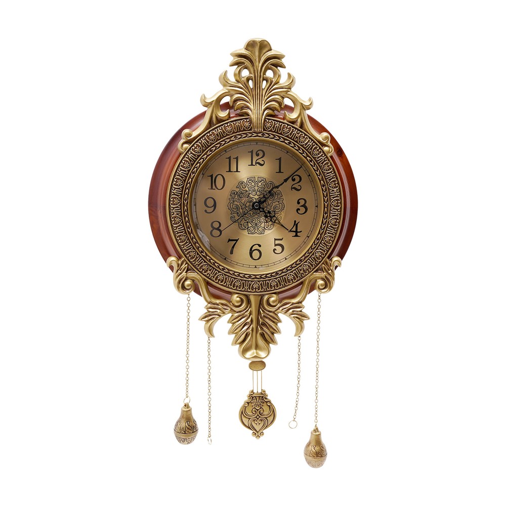 Retro Swinging Pendulum Wall Clock Vintage Wood Processing Wall Clock Wall Decor