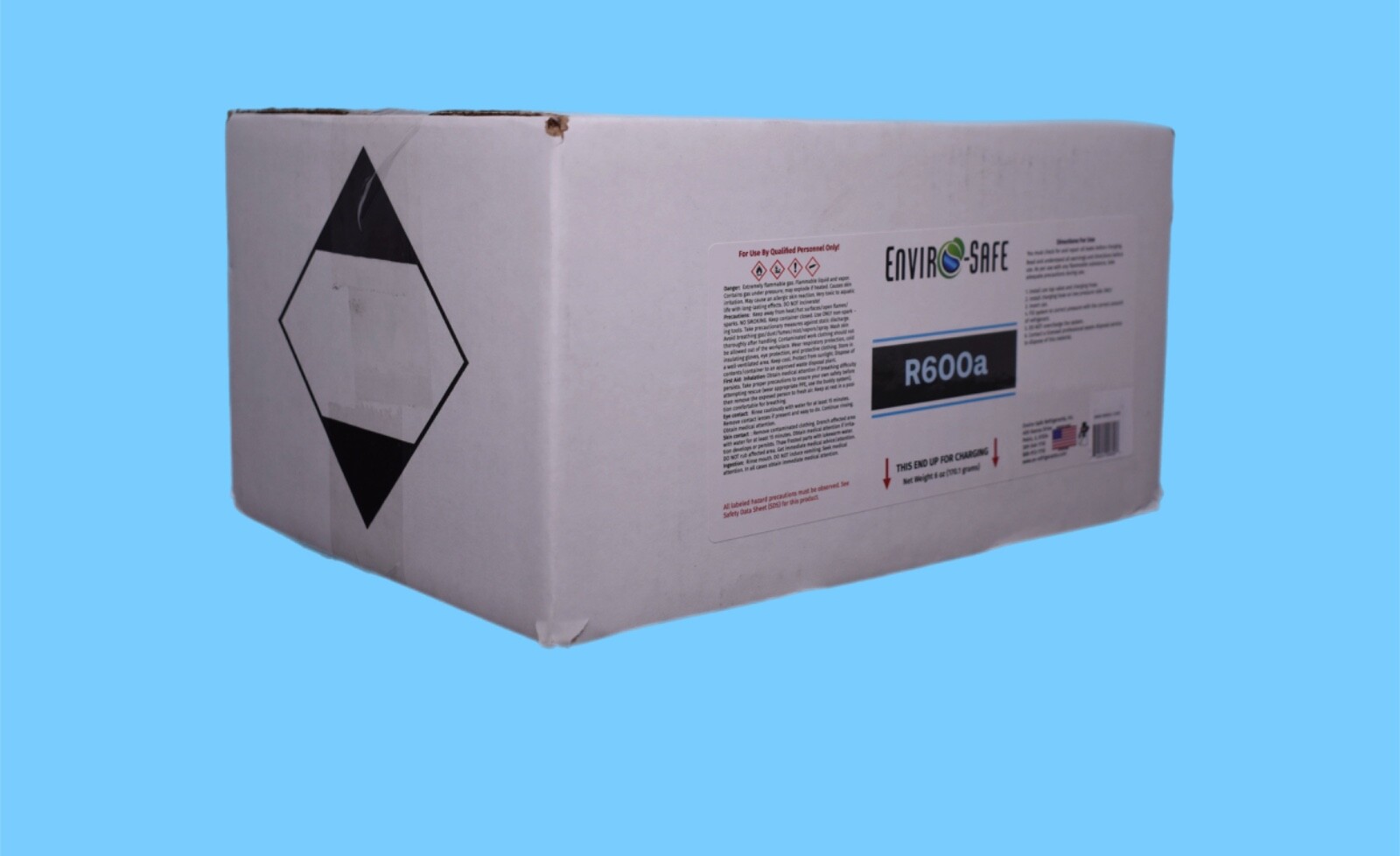 Enviro-Safe R600a Refrigerant | Inverted Piercing | 6 oz | 3 Cans + Brass Gauge