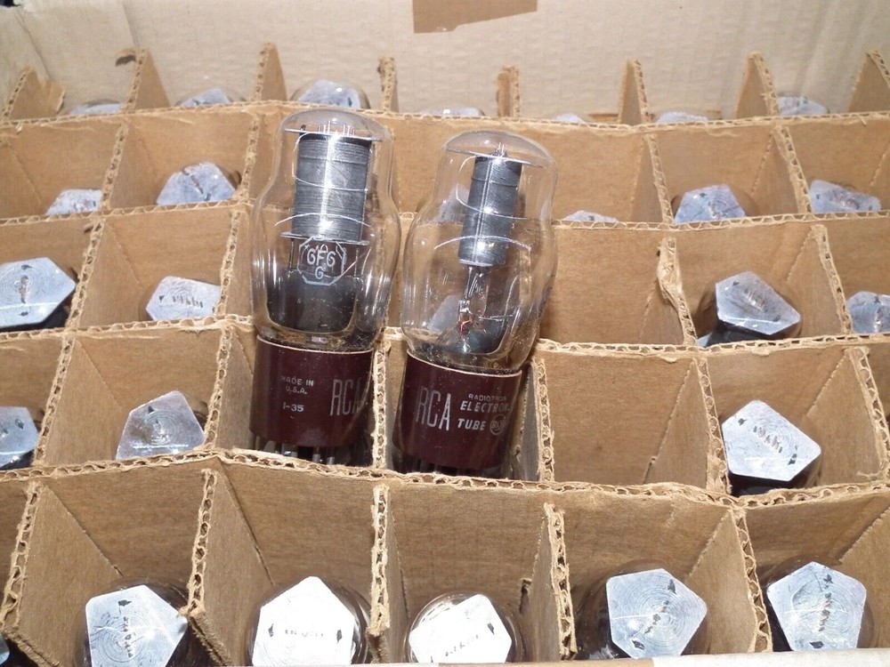 Platinum Matched Pair 6F6G RCA D Getter NOS Master Pack Box (Quads available)