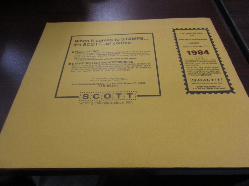 THE SCOTT SUPPLEMENT CZECHOSLOVAKIA #35  #307S084 ,1984 W/FREE SHIPPING!!