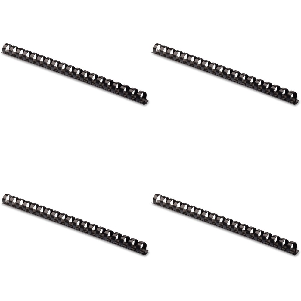 Fellowes Plastic Comb Binding Spines 3 8 Inch Diameter Black 55 Sheets 100 Pack