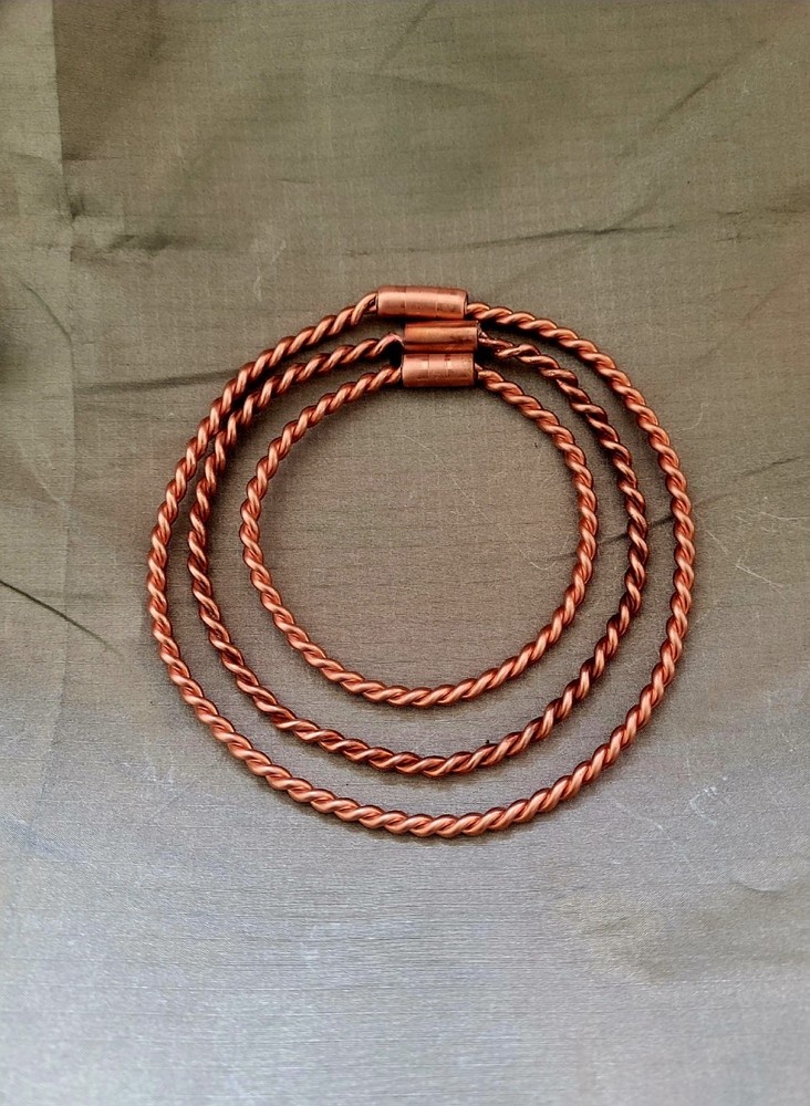 Set Of 3 Small Copper Tensor Rings