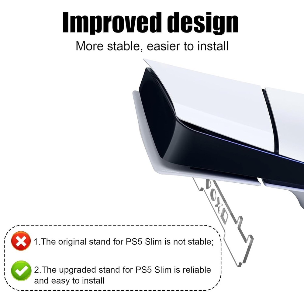 Horizontal Stand for PS5 Slim Console, Transparent Acrylic Support for...