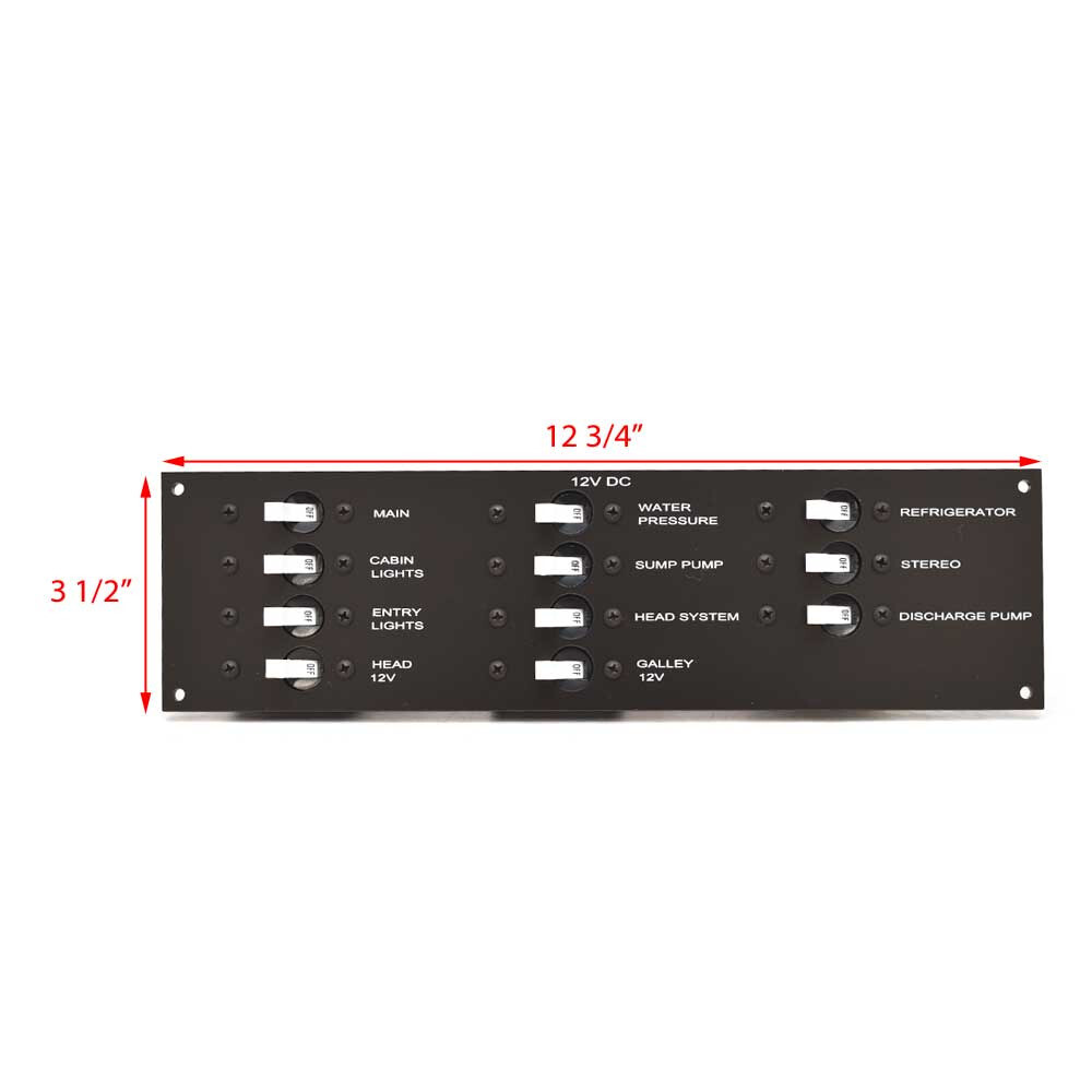 Rinker Boat Breaker Switch Panel 5766580 | Cabin Toggle 12VDC Black