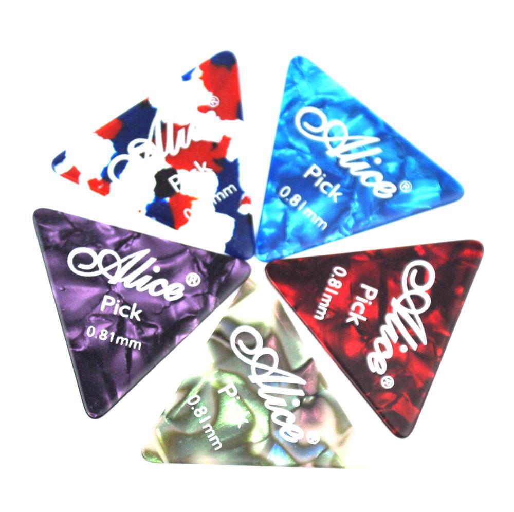 100 pcs Medium 0.81mm Triangle Guitar Picks Plectrums Assorted Colors Celluloid