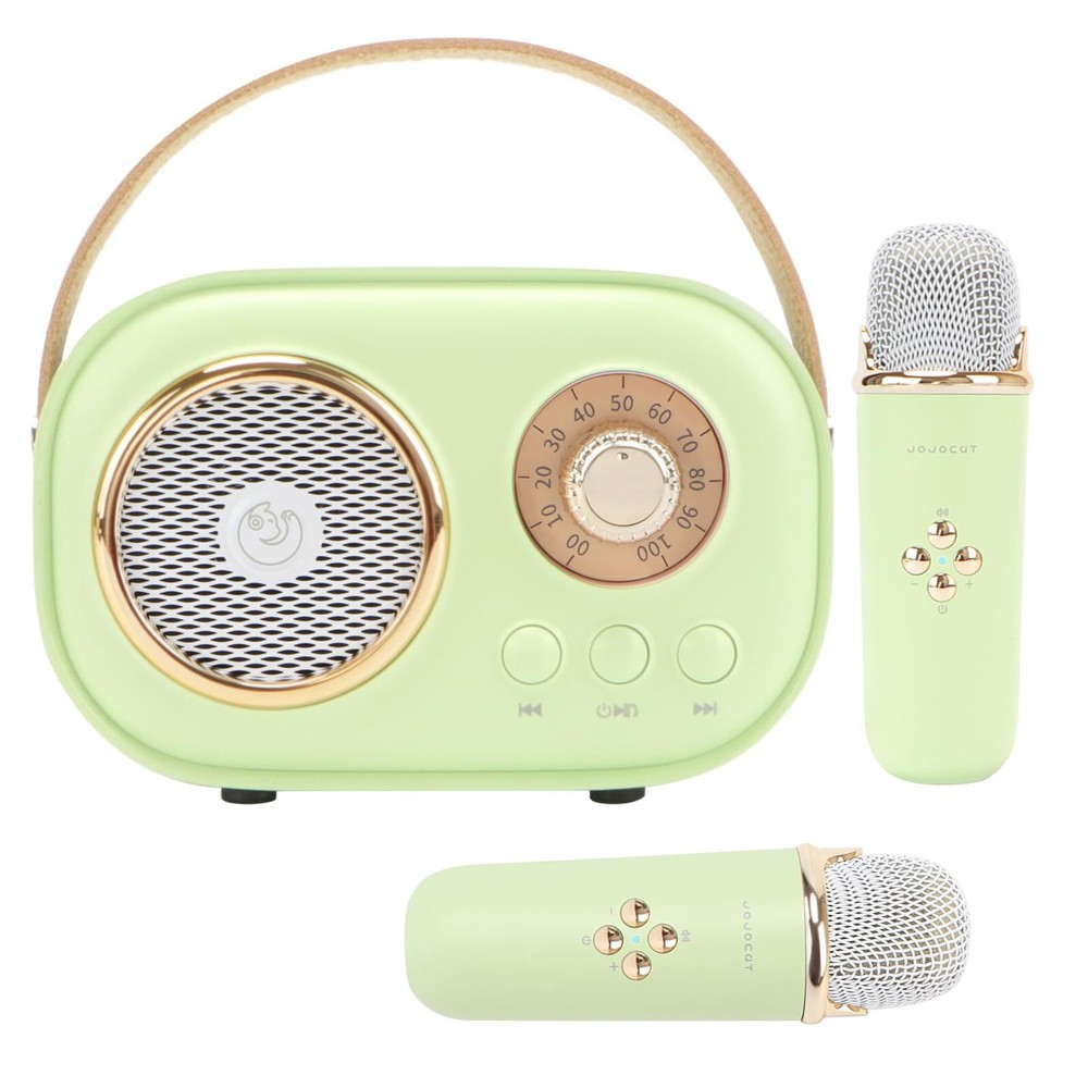 Mini Karaoke Machine for KidsPortable Bluetooth Speaker with 2 Wireless Micro...