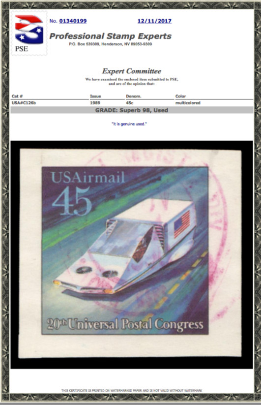 #C126b Used PSE Graded 95, PSE Certificate # 01340199