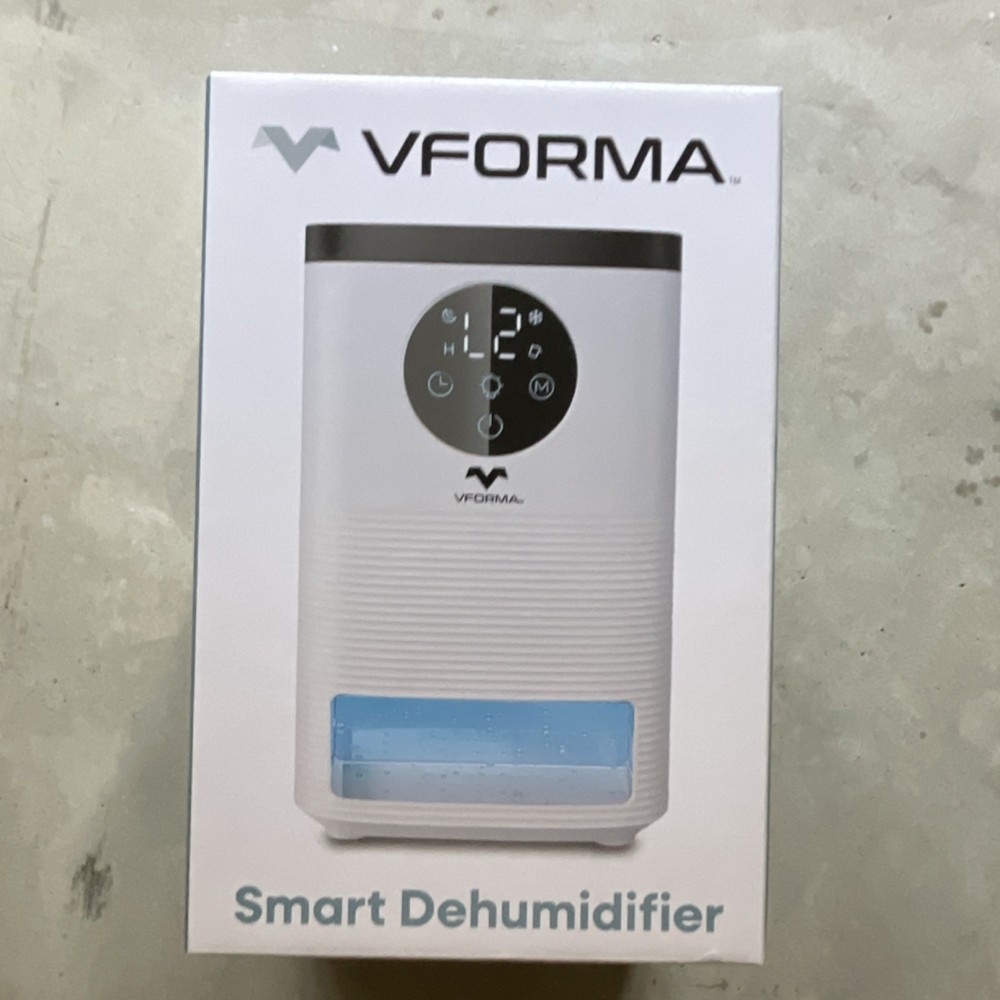 VFORMA VF-53223-WT Smart Table Top Dehumidifier Digital Display Timer Compact