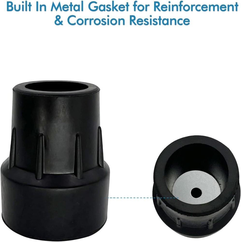Essential 1-Inch Replacement Cane Tips - Safe, Durable & Skid-Resistant