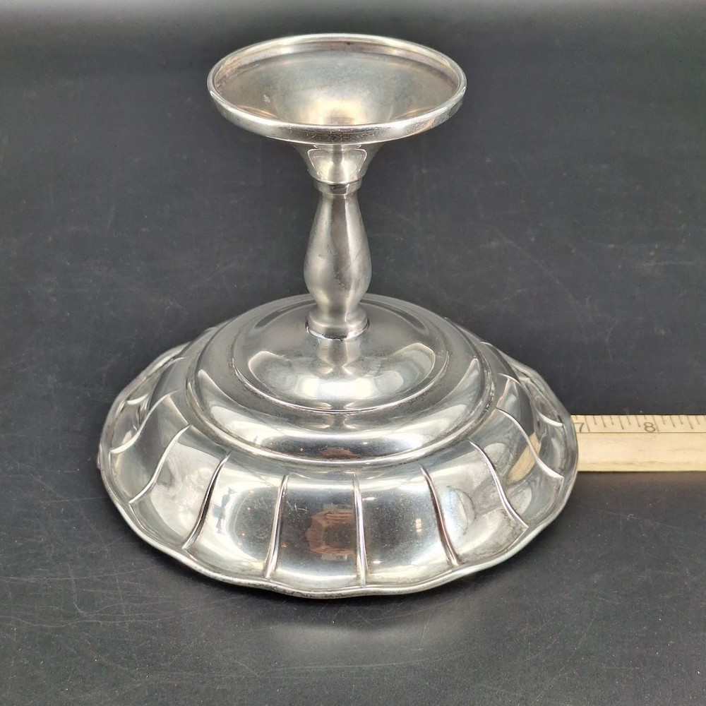 Vintage Art Deco Cheshire Silver Plate Pedestal Dish Compote Comport