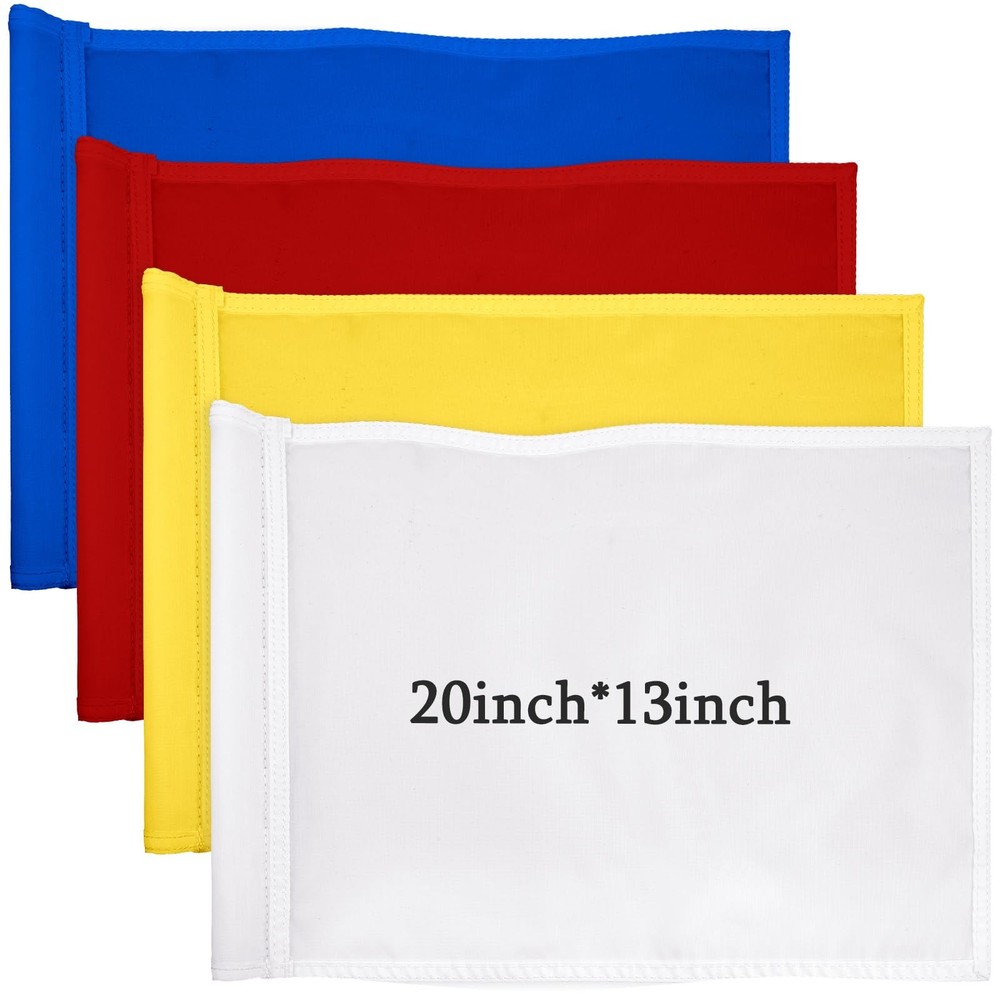 Mixweer 4 Pcs Solid Golf Flag with Tube Inserted Putting Green Flags 420d Nyl...