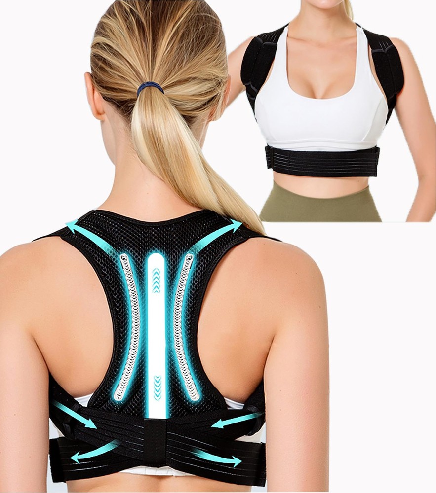 Posture Corrector for & Men Adjustable Lightweight Upper Back Brace Improve P...