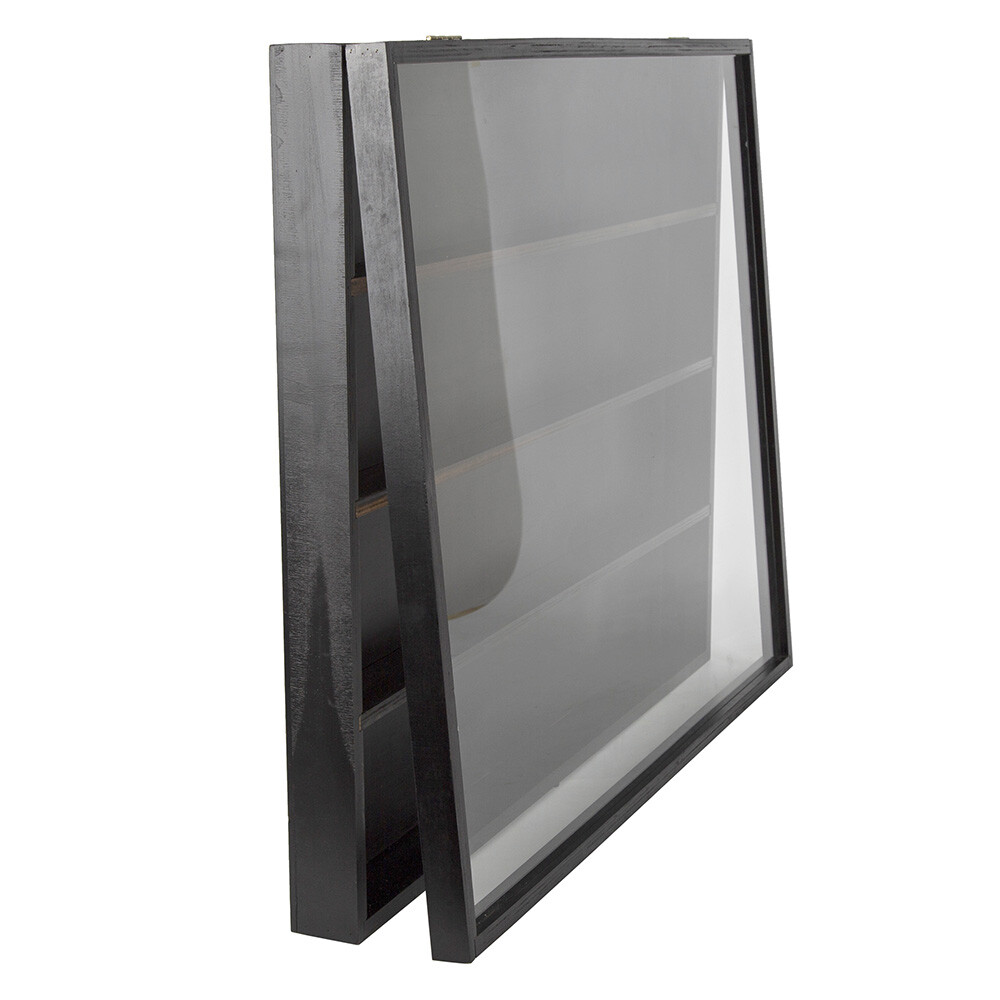 Sports Card Display Case 36 Graded Cards Baseball Wooden Frame UV Protection