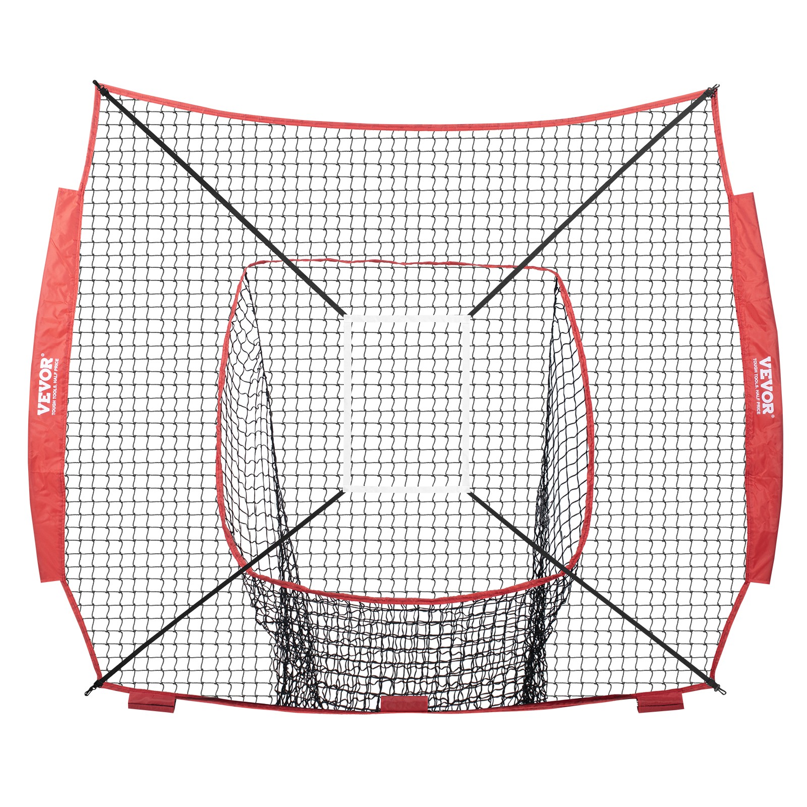 VEVOR 7x7 ft Baseball Softball Practice Net Hitting Batting Training Strike Zone