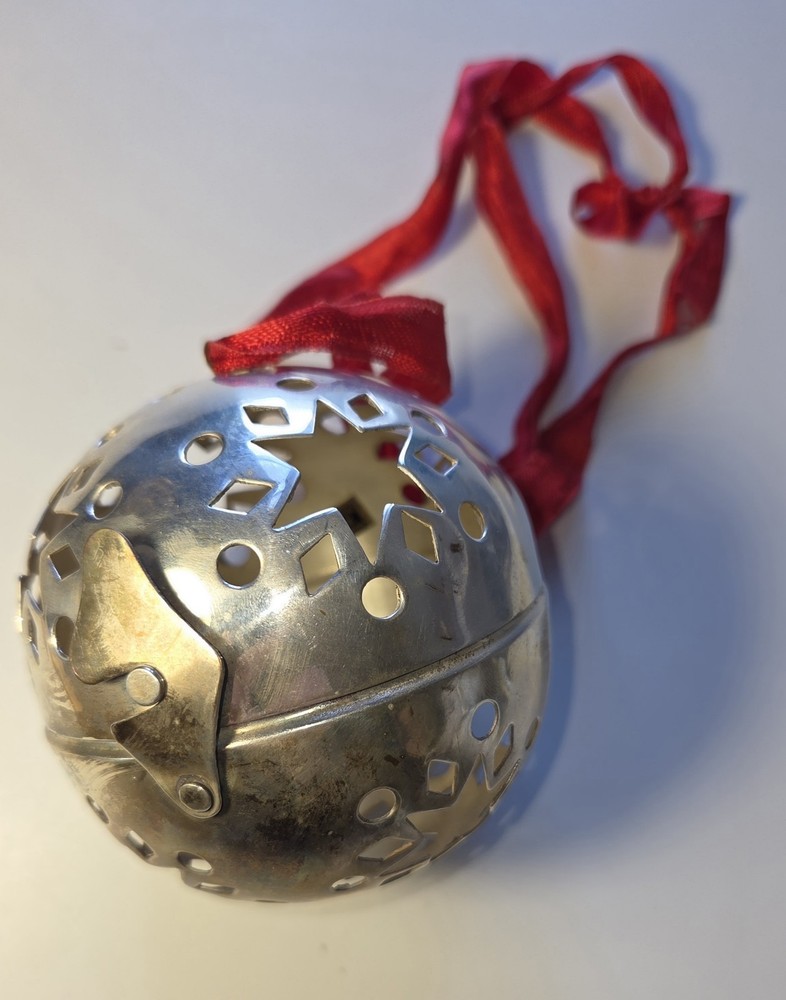 VTG Silver Plated Hinged Pomander Potpourri Fragrance Scent Ball