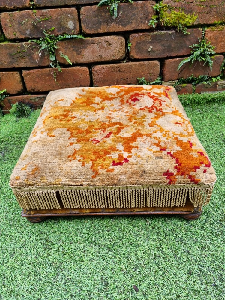 Square Victorian low pray kneeling Footstool 39cm