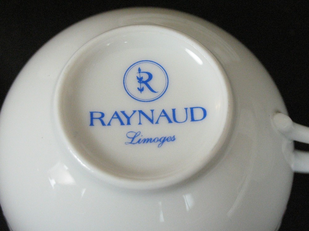 4 RAYNAUD OSIER CUPS & SAUCERS Mint