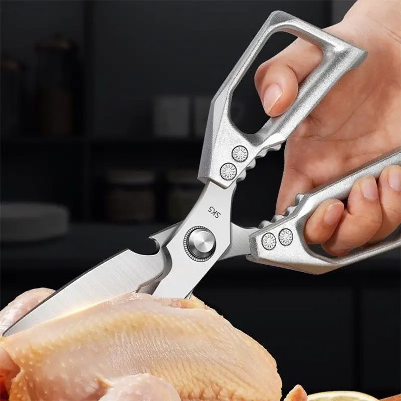 1Pack Kitchen Scissors All Purpose Stainless Steel Kitchen Shear Sharp Silver