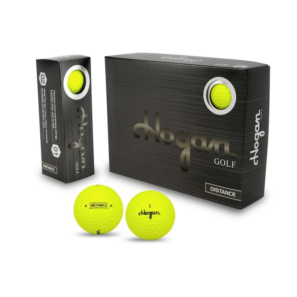 HOGAN Distance 2 Piece Golf Balls, 12 Pack