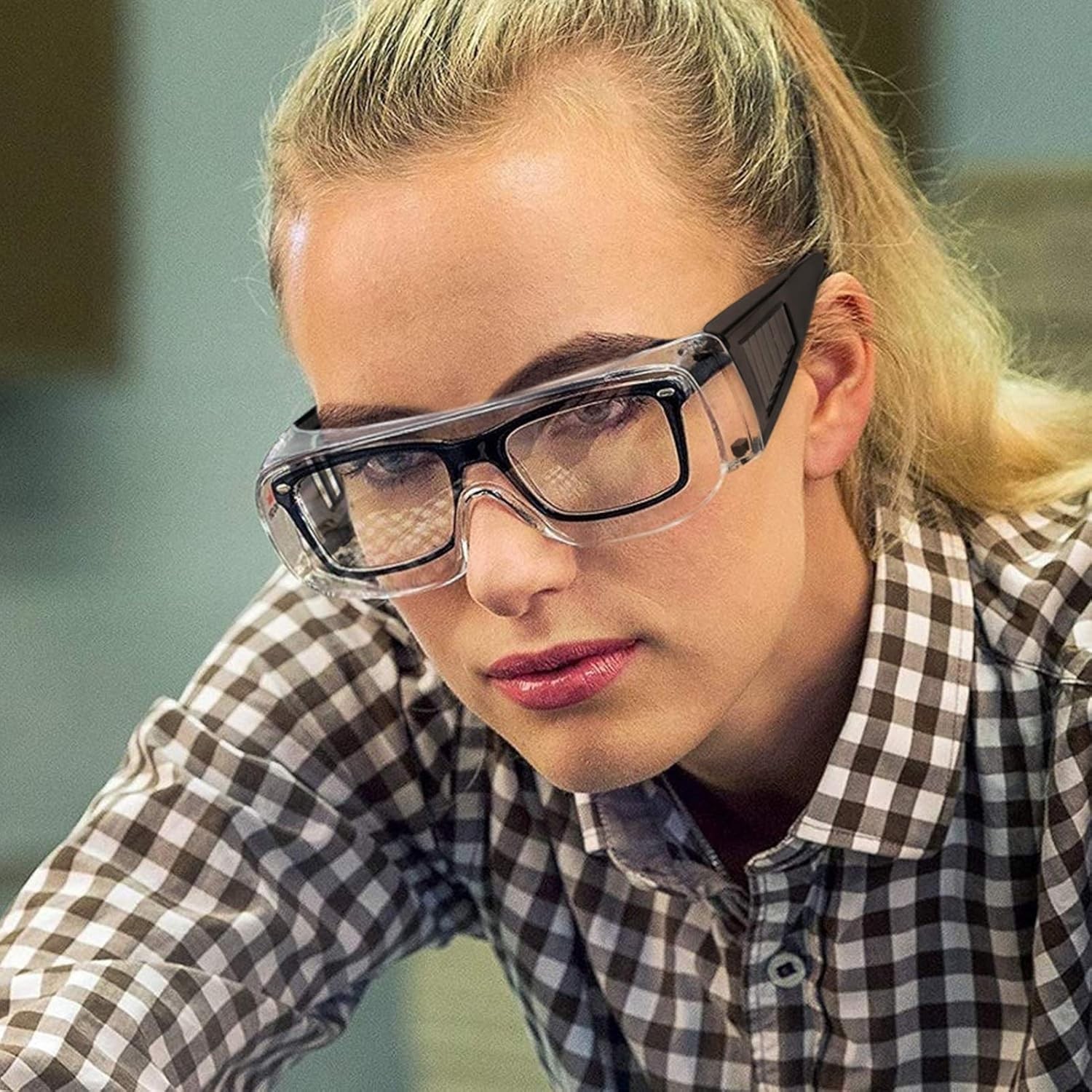 Shooting Glasses Over Eyeglasses, AntiFog Safety Clear Lens