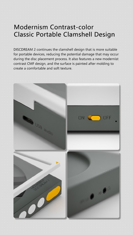 MOONDROP DISCDREAM 2 Portable CD Player USB Desktop Sound Card Function Optical