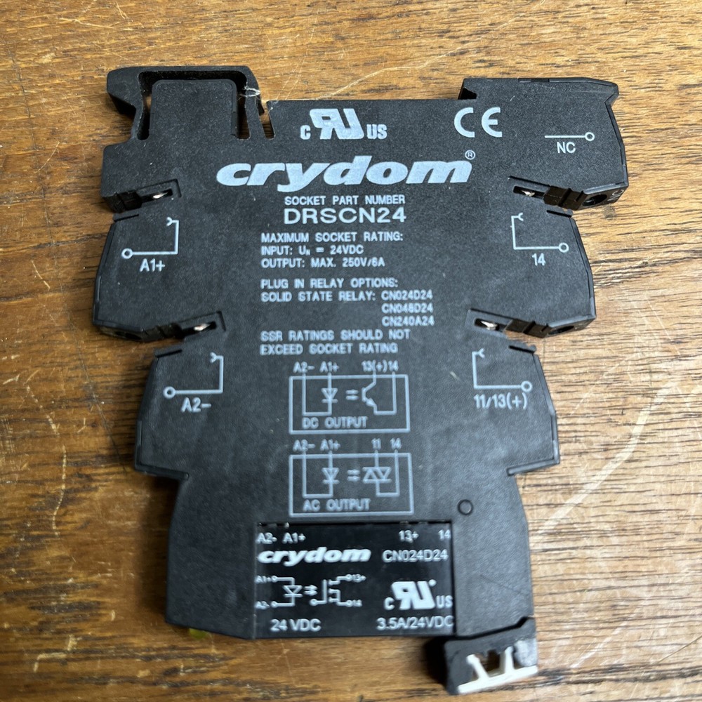 Crydom DRSCN24 Socket & Solid State Relay Socket Module Unit W/ CN024D24