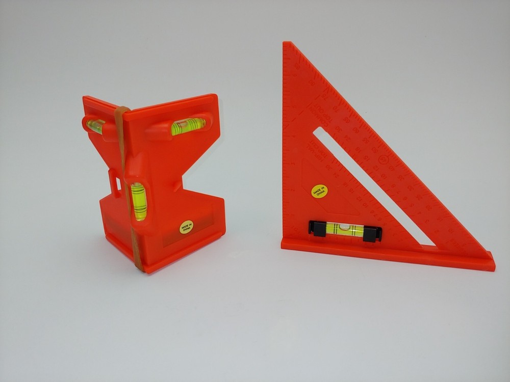 Post Level & Square Set, Bubble Levels Setting Fence Posts Pipe Align