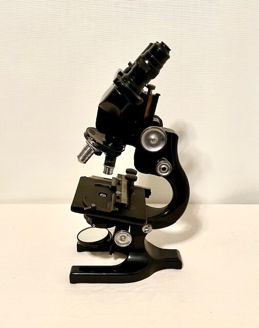 Antique Spencer Buffalo NY Biocular Stereoscopic Microscope, 3 Objectives