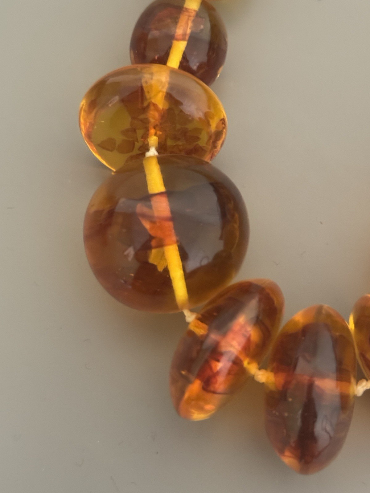 Vintage Baltic Amber Polished Graduated Bead Necklace