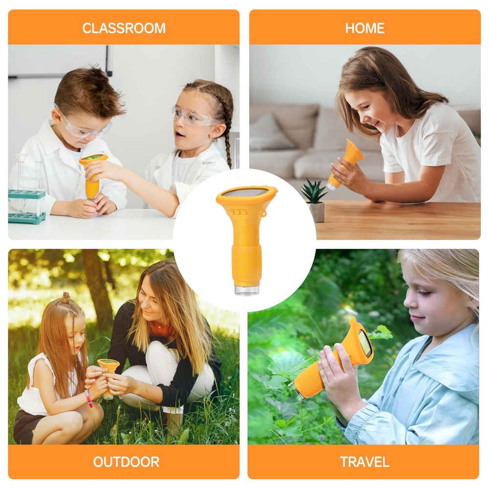 Kids Microscope Pocket Microscope, 2" IPS Screen 1000X Portable Microscope fo...