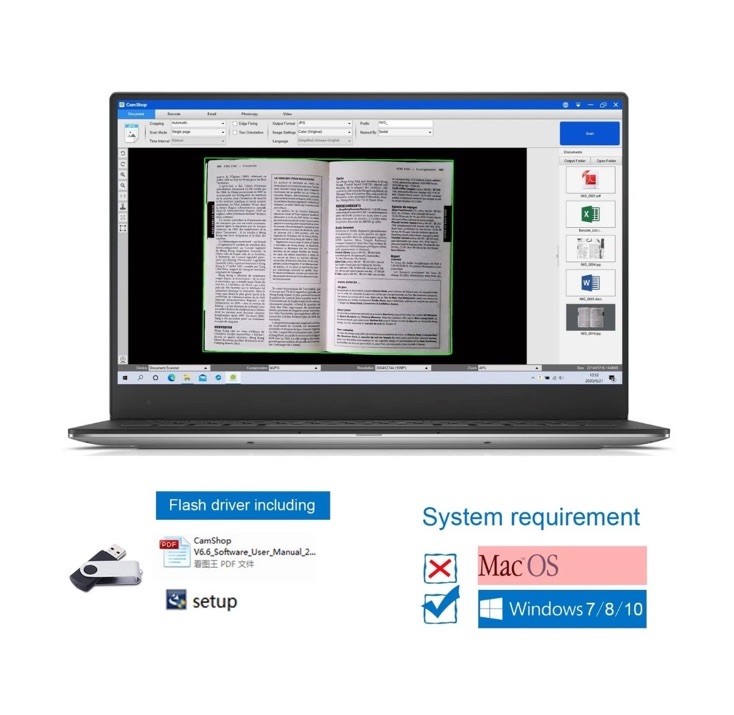 Document Camera Scanner,10MP CMOS,Visual Presenter Max A3 Size,OCR Technolog...