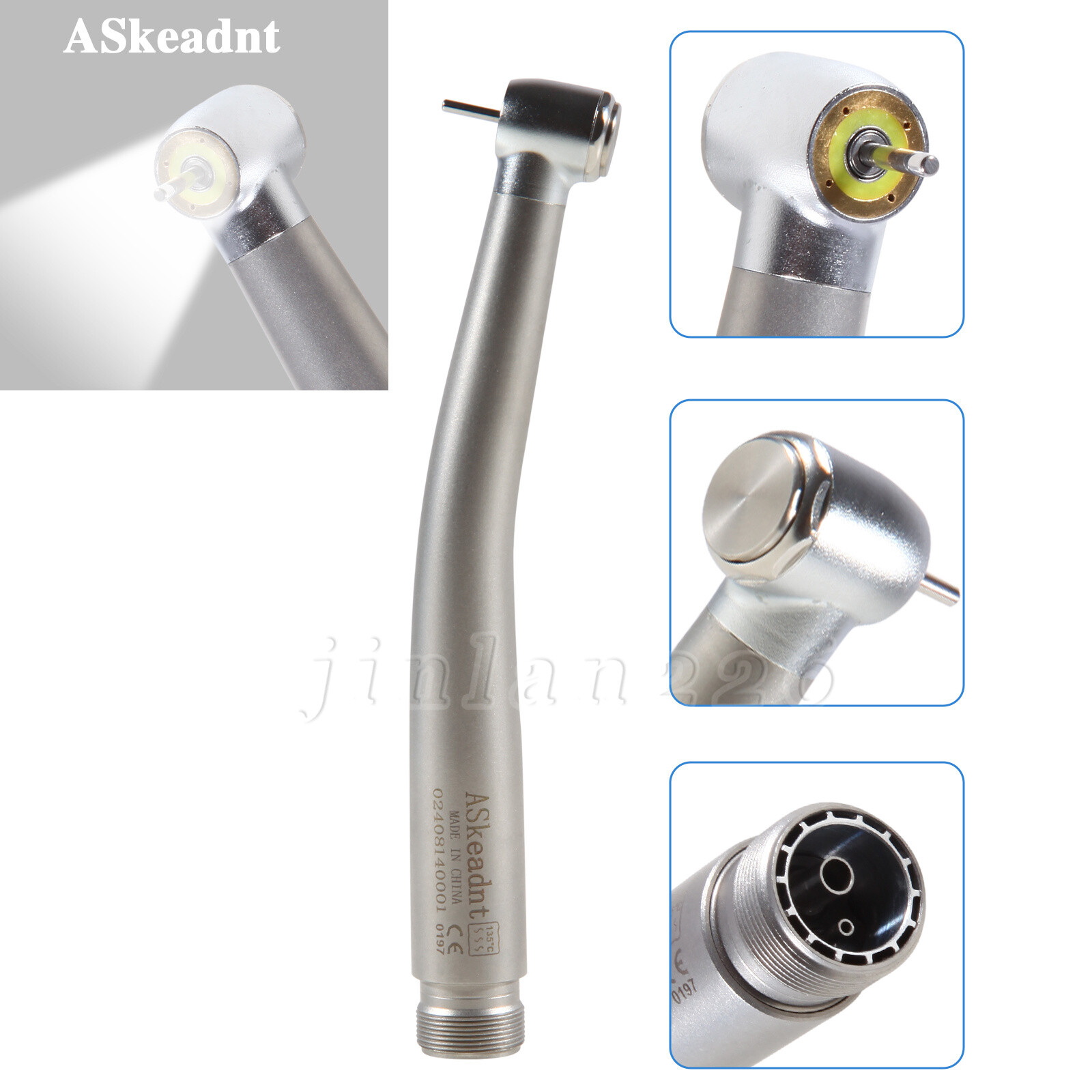 Dental LED High Speed Handpiece Shadowless E-Generator Air Turbine Handpiece 2/4