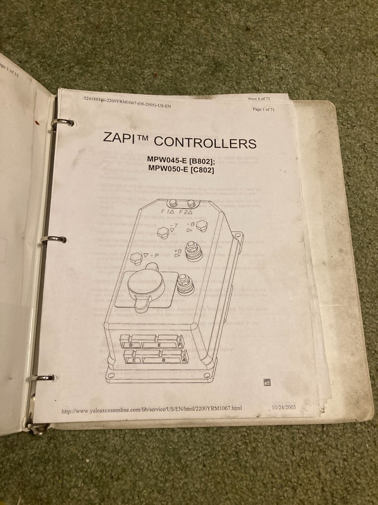 Atech / ZAPI / Control Unit / MPW045-E (B802) / Service Data User Manual / 2006