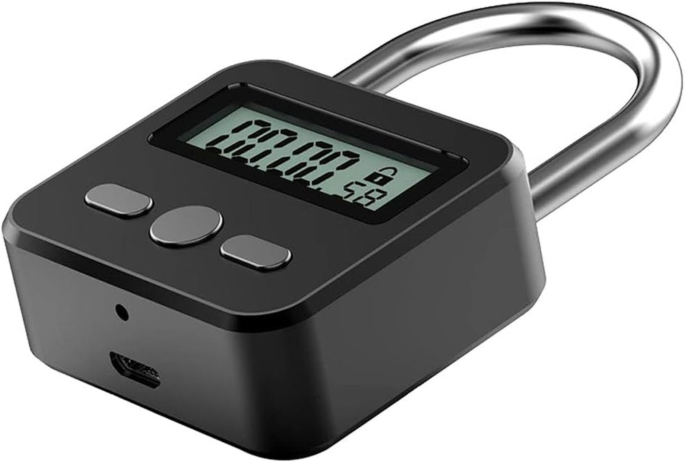 Tookie Metal Timer Lock, 99 Hours Max Timing Lock, USB Rechargeable Timer Padloc